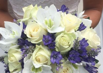 bruidswerk blauw en wit